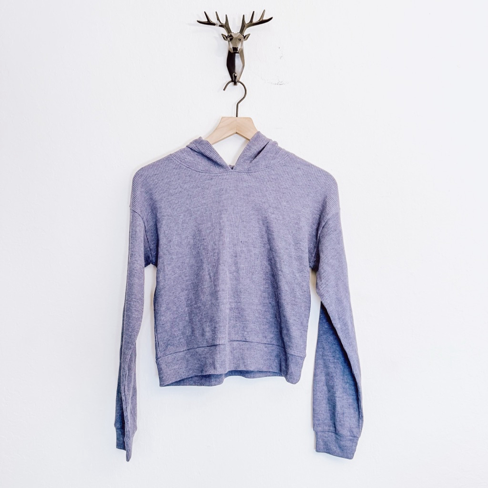 Splendid Women's Periwinkle Waffle Knit Hoodie Plus Size 14 NWT